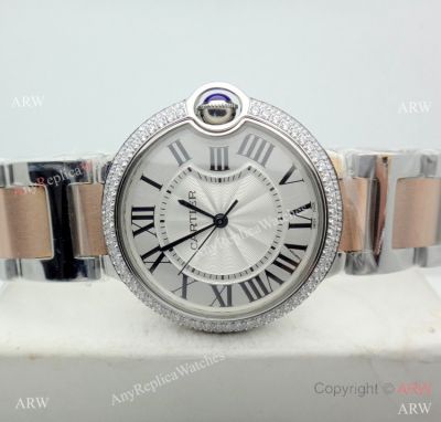 Replica Cartier Ballon Bleu 2 Tone Rose Gold Quartz Watch 36mm